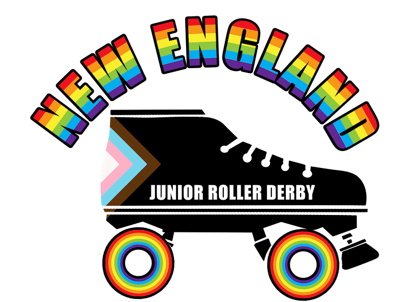 New England Junior Roller Derby rainbow logo
